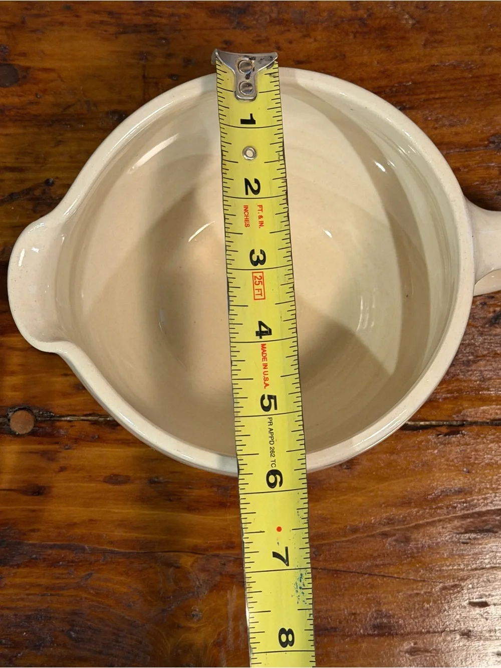 Cream Ceramic Mixing Bowl with Blue Landscape Design